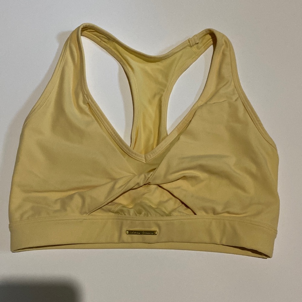 Gymshark Whitney Simmons collection yellow sports bra